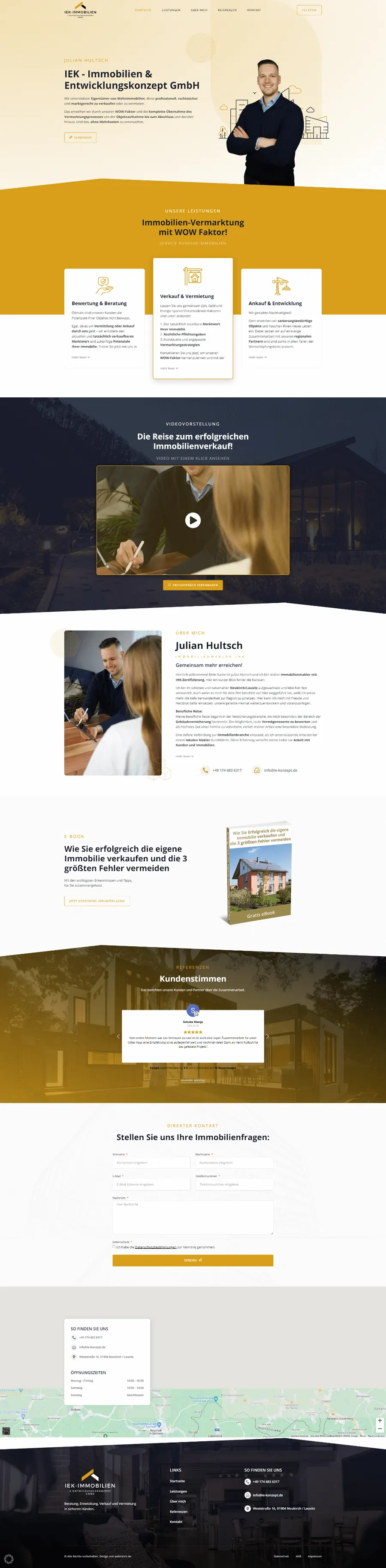 IEK Immobilien & Entwicklungskonzept GmbH – Screenshot der Website