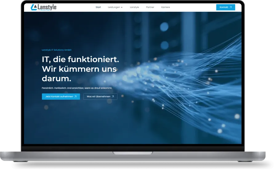 Lanstyle IT Solutions — Website auf Laptop
